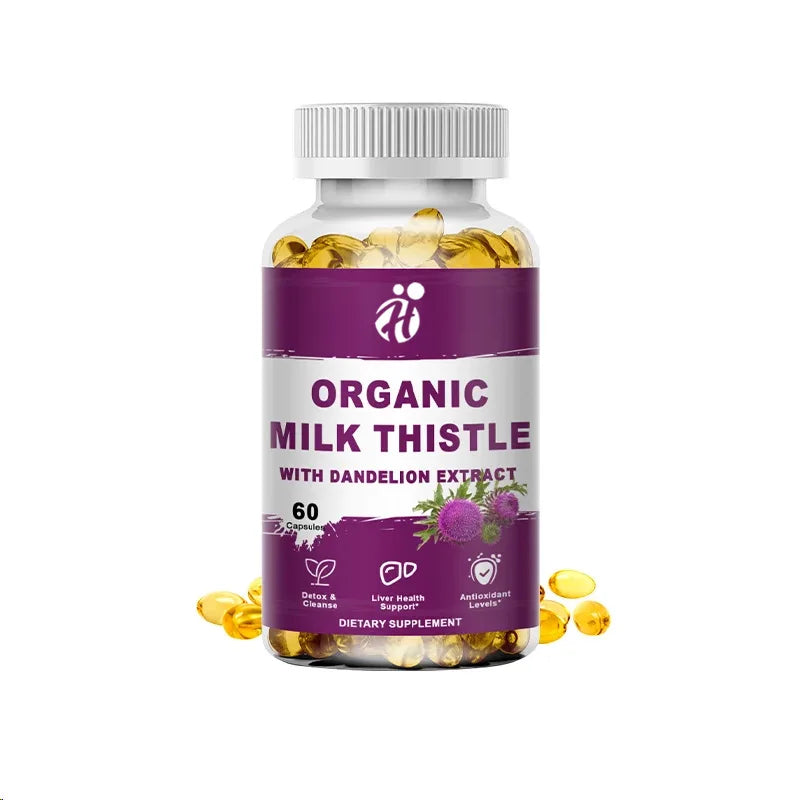 ✨ Milk Thistle Liver Detox Capsules – Antioxidant & Cleansing Support