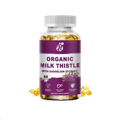 ✨ Milk Thistle Liver Detox Capsules – Antioxidant & Cleansing Support