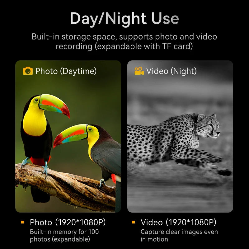 1080P Night Vision Binoculars – 10x Digital Zoom, 800m Full Dark Infrared, 2.8” IPS Screen