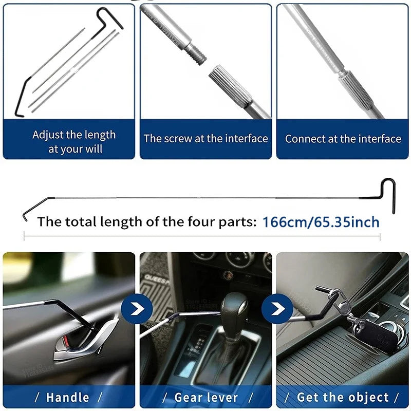 Zoposon Auto Wedge Pump Locksmith Thickened Door Repair Air Cushion Emergency Car Open Unlock Tool Kit With Long Reach Grabber