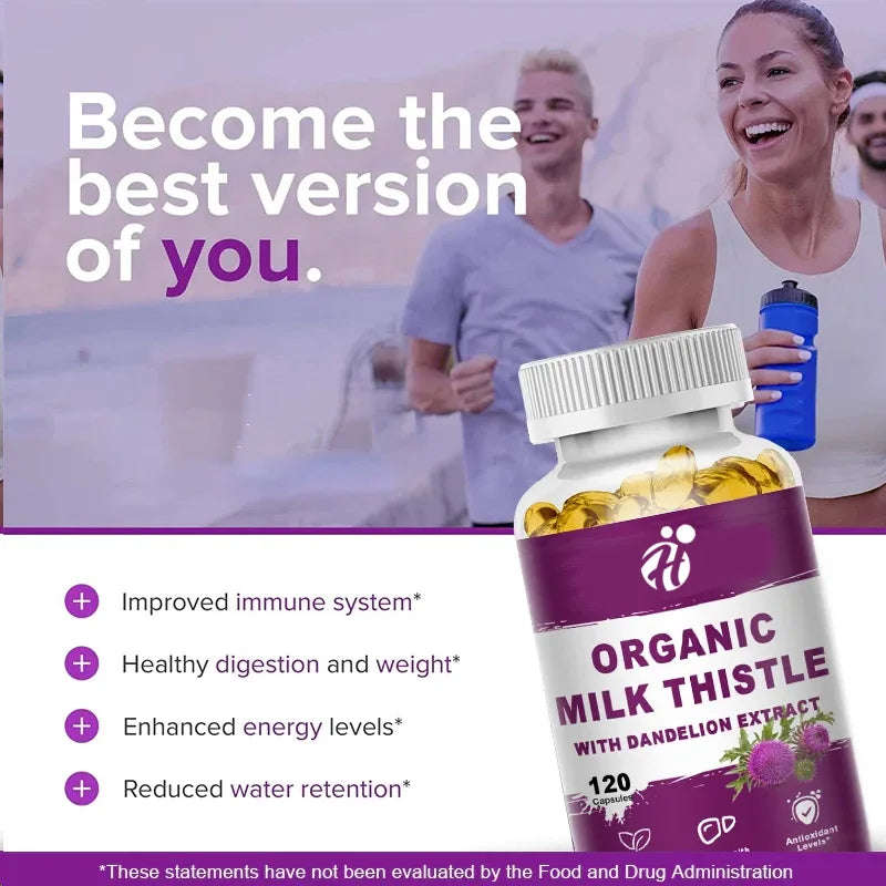 ✨ Milk Thistle Liver Detox Capsules – Antioxidant & Cleansing Support
