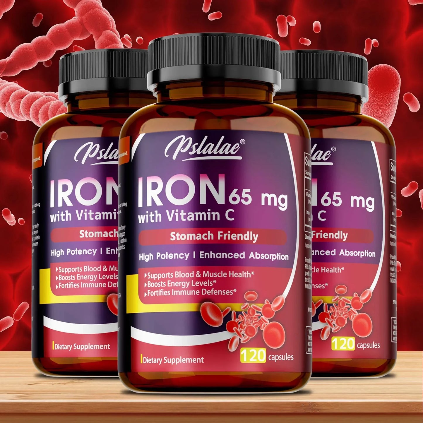 ✨ Iron Supplement 65 mg with Vitamin C – Maximized Absorption, Energy & Immune Support