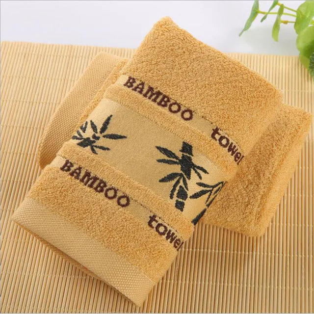 1 / 5 / 10pcs Bamboo Fiber Hand & Bath Towels – Natural Cool, Soft & Quick-Drying Embroidered Towels for Bathroom, Gym & Shower