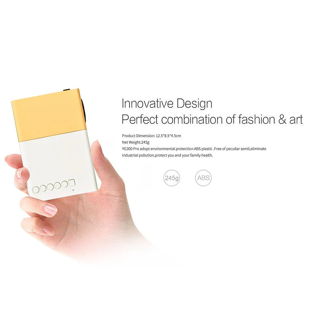 YG300 Mini LED Projector – Upgraded 1000 Lumen Portable Home Media Player with HDMI & USB Audio