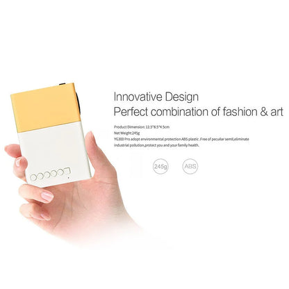YG300 Mini LED Projector – Upgraded 1000 Lumen Portable Home Media Player with HDMI & USB Audio