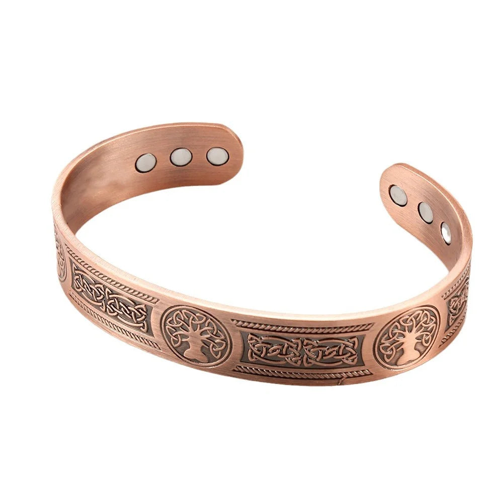 Vintage European and American style magnetic energy wristband bracelet, antique copper magnetic trendy accessory