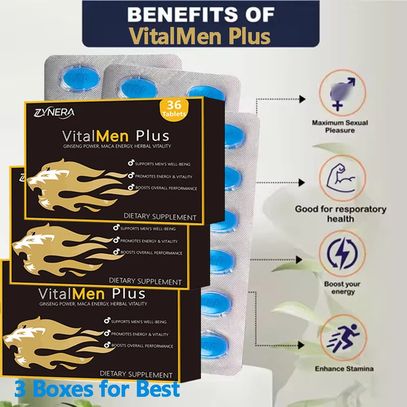 Blue Tablets – Shilajit, Ashwagandha, Black Maca & Saw Palmetto | Natural Male Vitality & Energy Enhancing Supplement