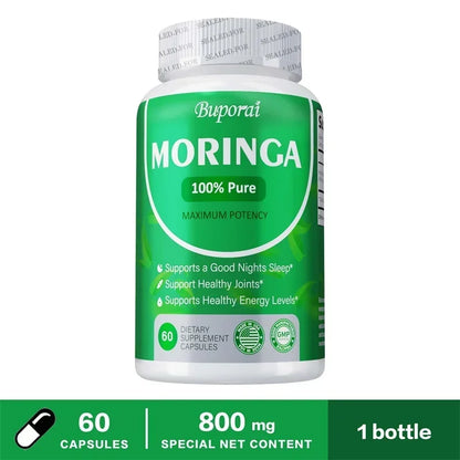 Moringa Capsules – Supports Bone, Joint & Immune Health, Boosts Energy, Endurance & Concentration