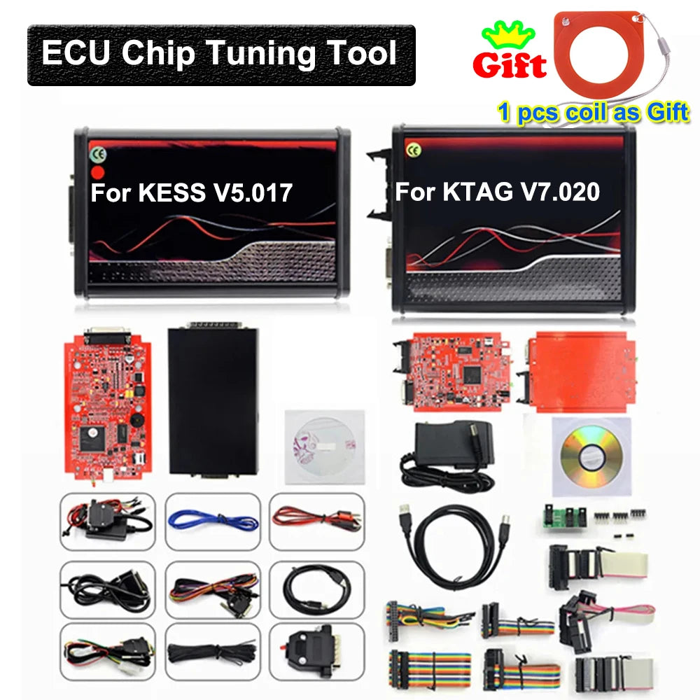 EU Version ECU Programming & Tuning Tool – Kess V2 V5.017 / KTAG V7.020 Red PCB | Car & Truck Master BDM Software
