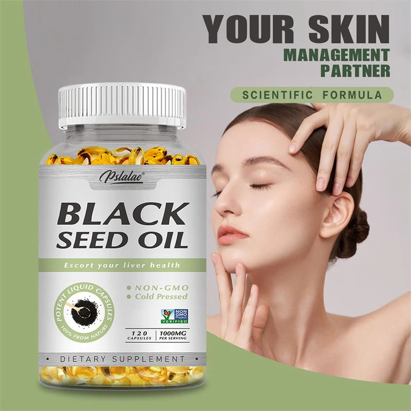 Black Seed Oil Capsules 1000mg – Supports Digestive Health, Immune Function & Brain Health, Antioxidant
