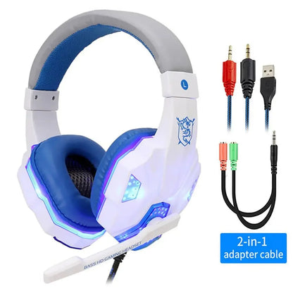 Professional LED Gaming Headset with Microphone – Stereo Bass, PC/Console Compatible, Gift-Ready Edition