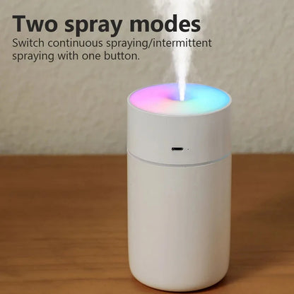 Colorful Portable USB Air Humidifier – Wireless Mini Home & Car Aroma Essential Oil Diffuser
