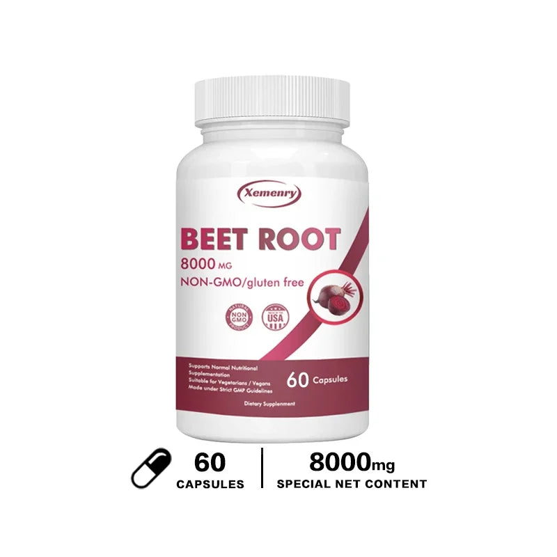 Organic Beetroot Capsules 8000mg – Supports Athletic Performance, Heart Health & Digestion