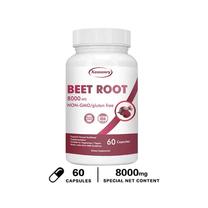 Organic Beetroot Capsules 8000mg – Supports Athletic Performance, Heart Health & Digestion