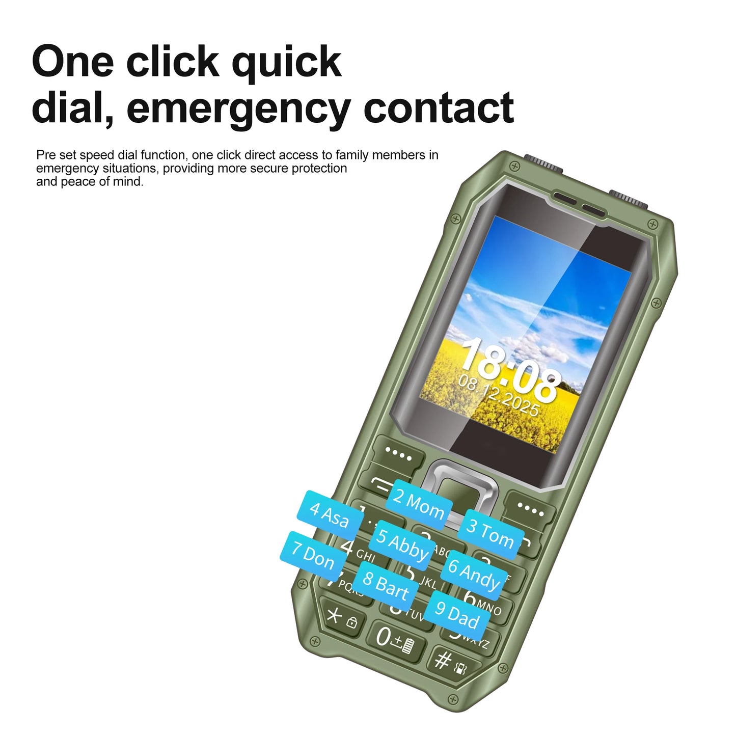 SERVO Q6000 Mobile Phone Dual SIM Standby Speed Dial Call Recording FM radio Dual Flashlight Vibration 2G GSM Feature Cellphones