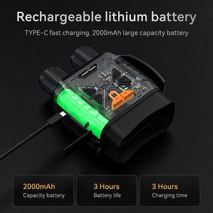 1080P Night Vision Binoculars – 10x Digital Zoom, 800m Full Dark Infrared, 2.8” IPS Screen