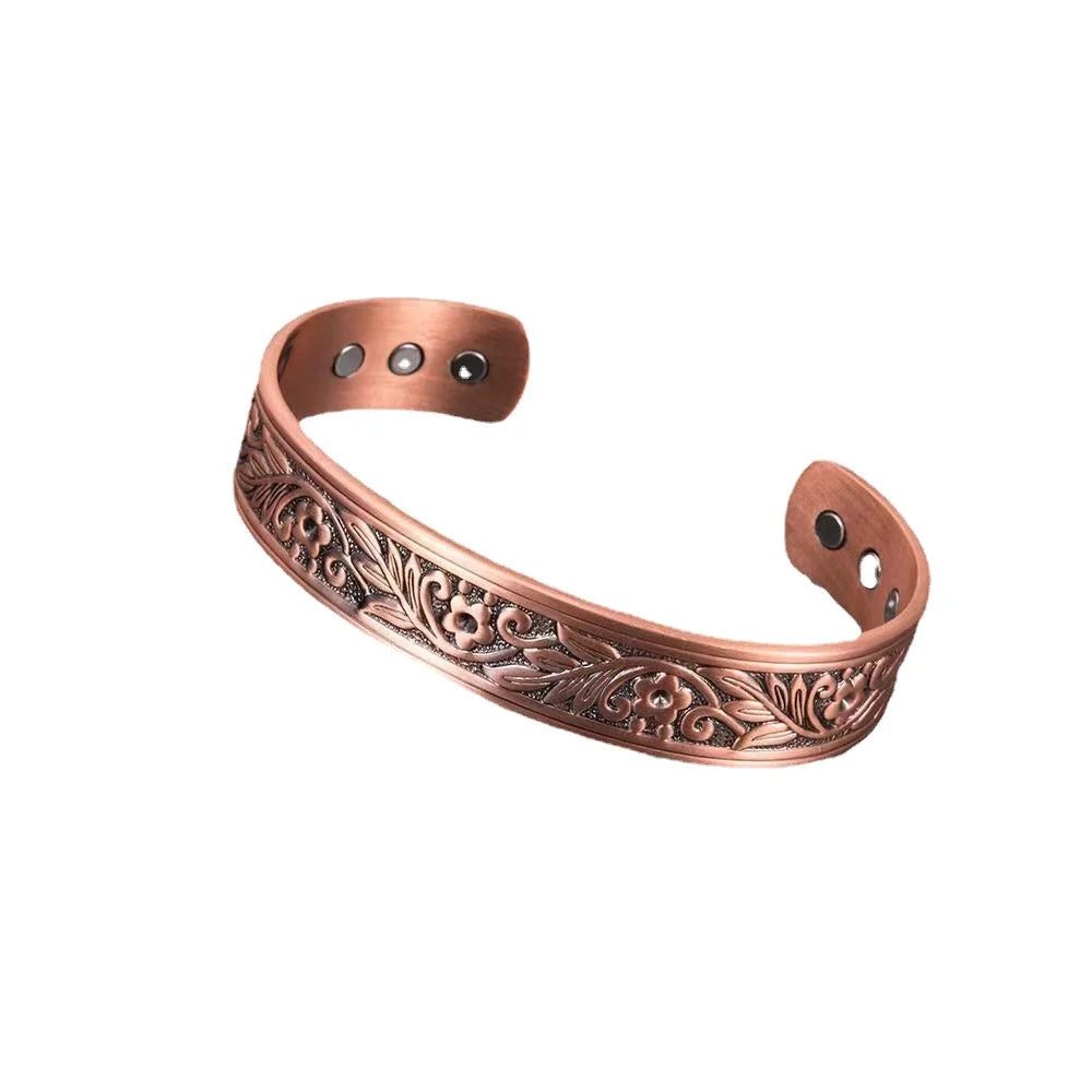 Vintage European and American style magnetic energy wristband bracelet, antique copper magnetic trendy accessory