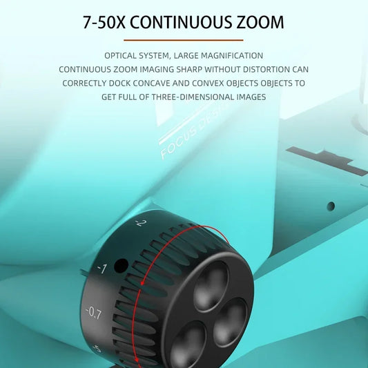 Title: RF4 7-50X Trinocular Continuous Zoom Stereo Microscope WF10X/22mm Eyepiece – Ideal for Mobile Phone PCB Welding