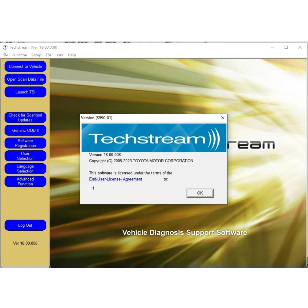 Toyota Techstream v18.00.008 – Licensed Software Access & Activation Support (MINI VCI Compatible)