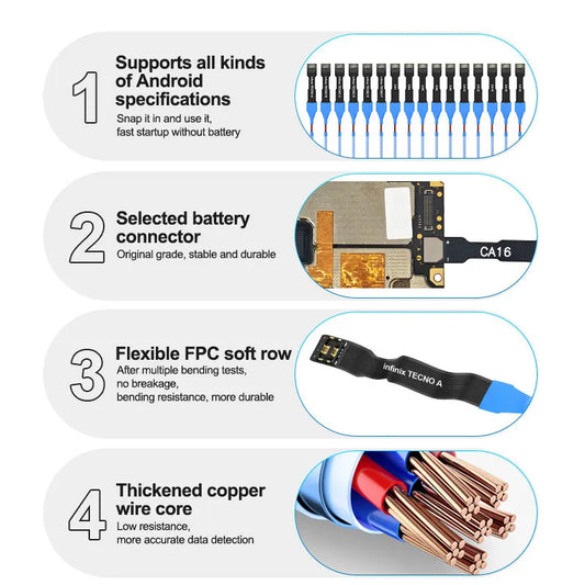 SUNSHINE SS-905H SE Android Series Power Cable Battery-free fast Power-up for Android Series Such as MI/HW/OP/HTC/SAM/HONO