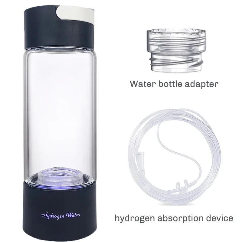 Hydrogen-Rich Water Cup – Portable Hydrogen Generator Bottle with Titanium Filter | USB Rechargeable