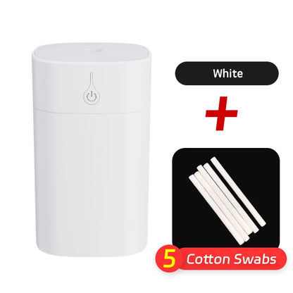 USB Mini Air Humidifier 400ml – Ultrasonic Aroma Essential Oil Diffuser for Home & Car with LED Color Lamp