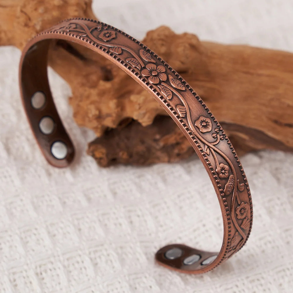 Vintage European and American style magnetic energy wristband bracelet, antique copper magnetic trendy accessory