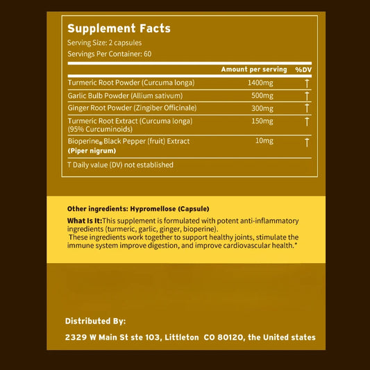 ✨ 4-in-1 Turmeric Ginger Supplement – Joints, Immune Support & Digestion