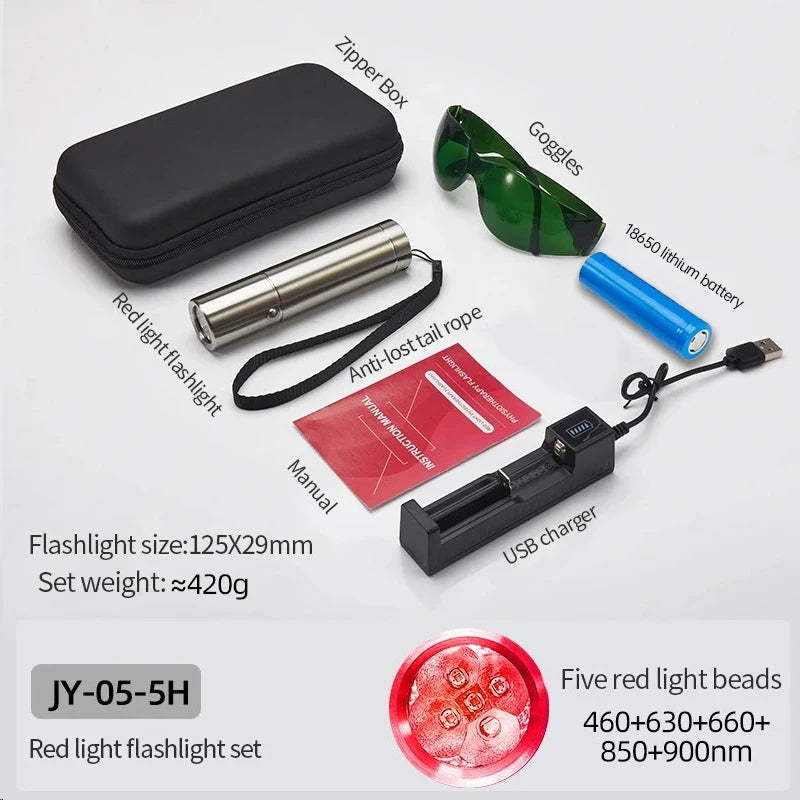 Cold Laser Therapy Device – 5 Wavelength Near Infrared 940nm, Relieves Pain, Reduces Inflammation & Supports Skin Health