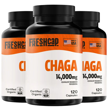 Chaga Mushroom Capsules – Antioxidant Support, Boosts Immunity, Skin Vitality & Digestive Balance