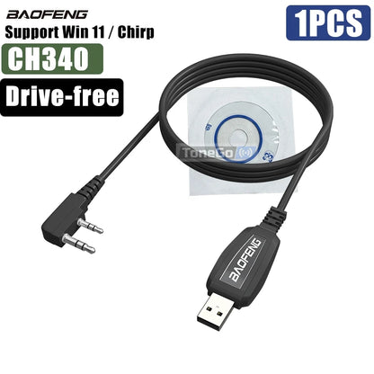 🔌 Baofeng USB Programming Cable – PL2303 / CH340 Chip | Plug-and-Play for DM-32, UV-32, Quansheng TK11 Series (Win11 Compatible)