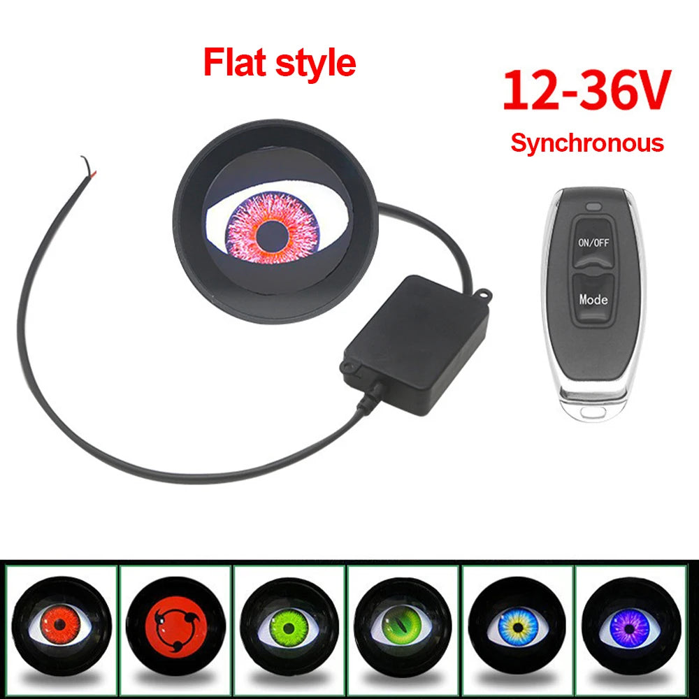 12V–36V Devil Eyes Headlights | Dynamic Adjustable Eye Pattern for Cars & Motorcycles