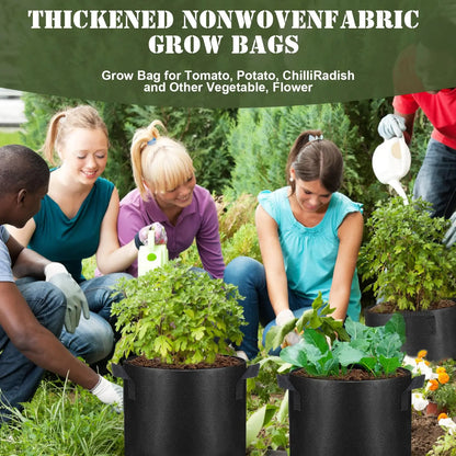 10 Pack Grow Bags Heavy Duty Thickened Nonwoven Fabric Pots with Handles, Plant Grow Bags for Vegetables Flower Plant Fruits