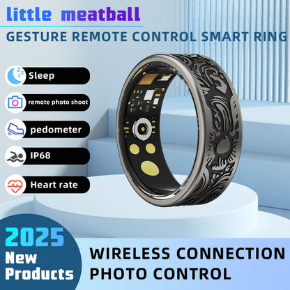 little meatball2025New Smart Ring Men's and Women's Heart Rate Oximetry Monitor IP68, Multi-Sport Mode for Android and i0s