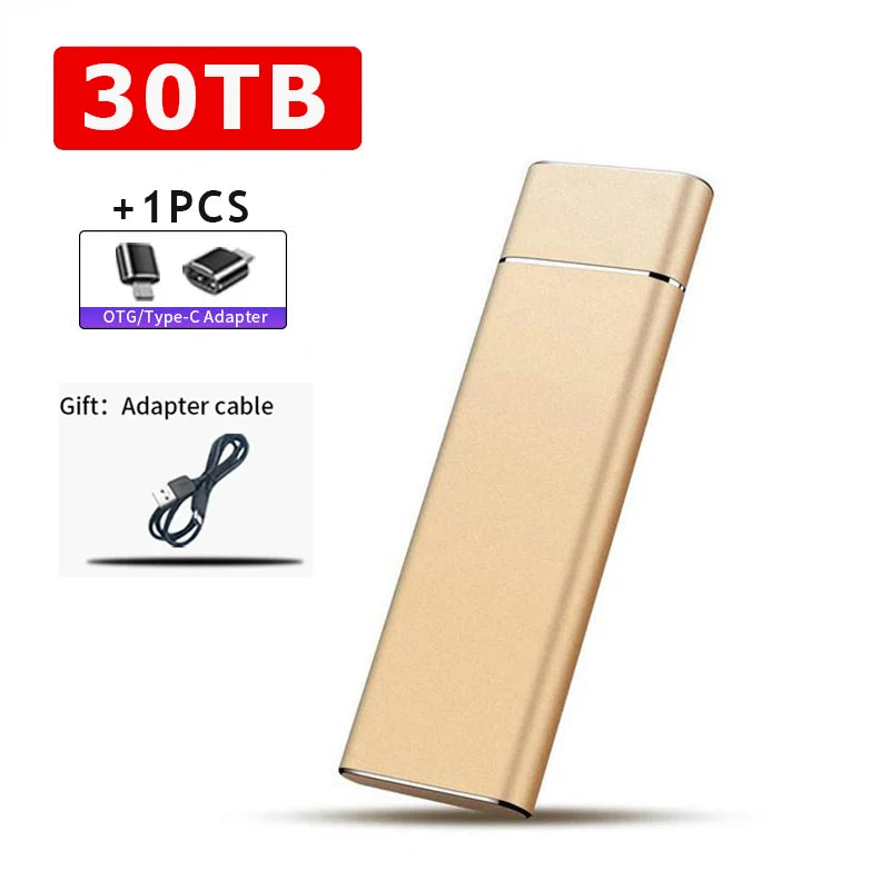 External 2TB /8TB/16TB/20TB / 30TB SSD – High-Speed Portable Solid State Drive with Type-C & USB 3.1 Interface for PC, Laptop & Mac