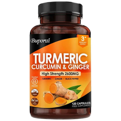 ✨ 3-in-1 Turmeric Ginger & Pepper 2600 mg – Joint, Digestive & Immune Support