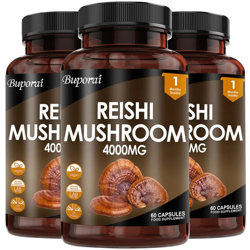 Reishi Mushroom Capsules 4000mg – Immune Support, Boosts Cellular Energy & White Blood Cell Function