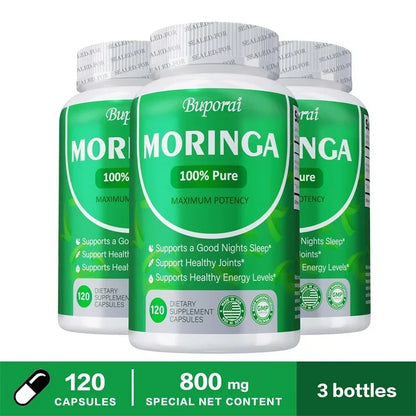 Moringa Capsules – Supports Bone, Joint & Immune Health, Boosts Energy, Endurance & Concentration