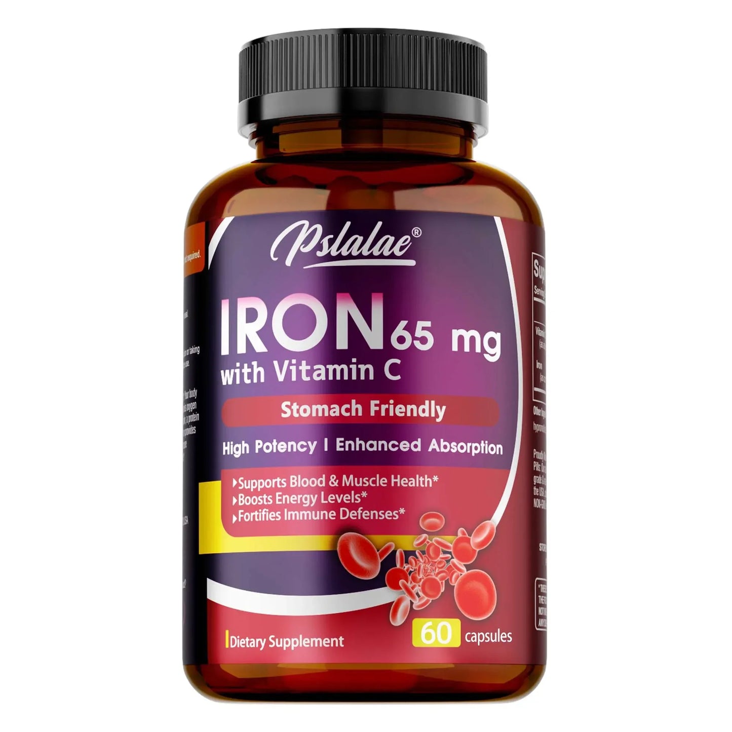 ✨ Iron Supplement 65 mg with Vitamin C – Maximized Absorption, Energy & Immune Support
