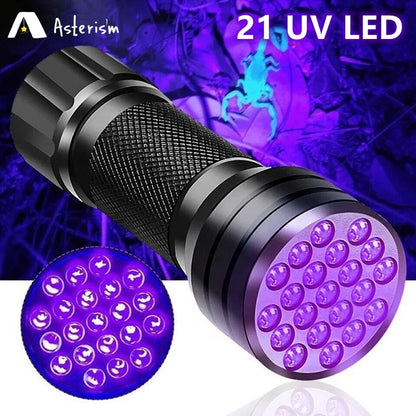 21 LED UV Ultraviolet Flashlight – 395NM Blacklight Mini Torch | Detect Pet Urine, Stains & Hidden Marks
