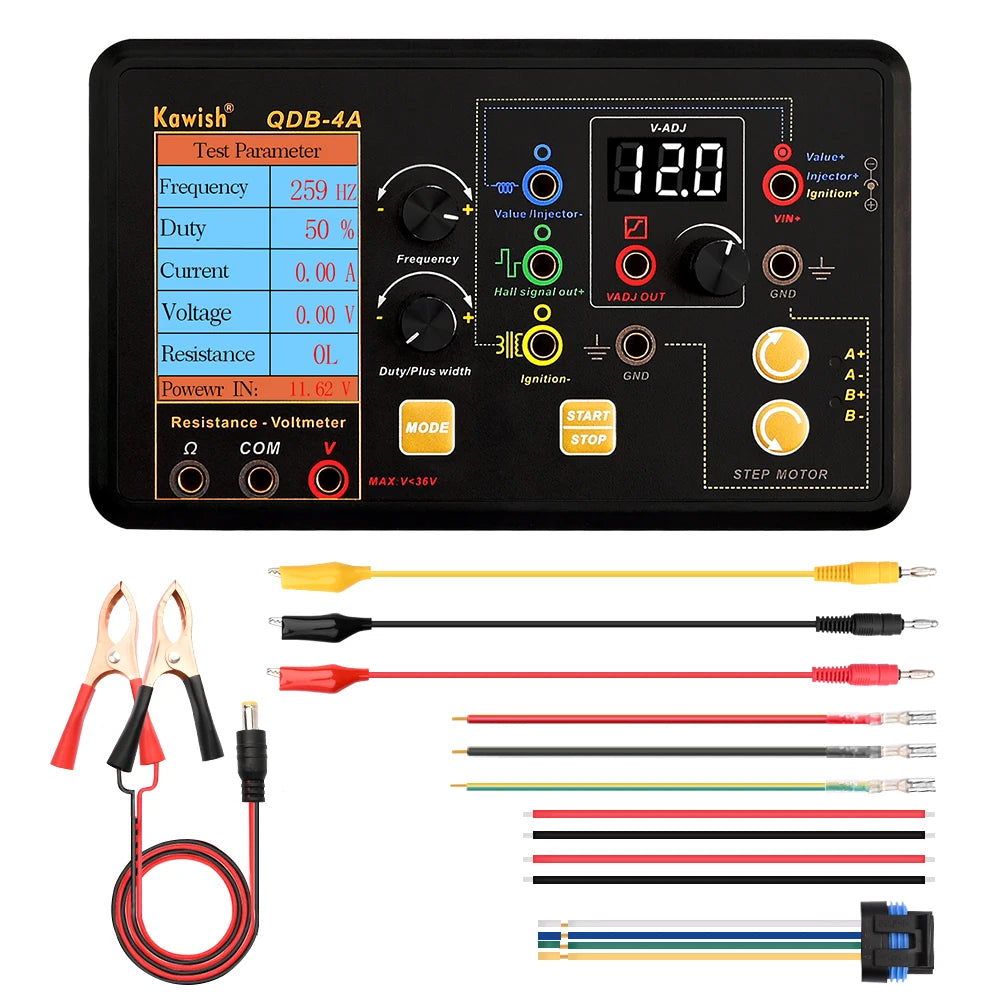 QDB-4A Auto Ignition Coil Tester Car Idle Stepper Motor Solenoid Valve Injector Actuator Fault Detector Driver PWM Generator