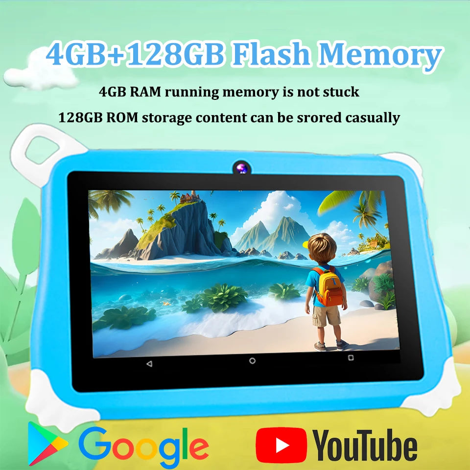 🎨 Nodizz 7-Inch Kids Learning Tablet – Android 15 | 4GB RAM + 128GB ROM | Quad-Core | 3200mAh Battery | Parental Control | Educational Gift
