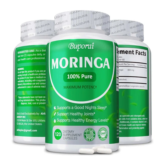 Moringa Capsules – Supports Bone, Joint & Immune Health, Boosts Energy, Endurance & Concentration