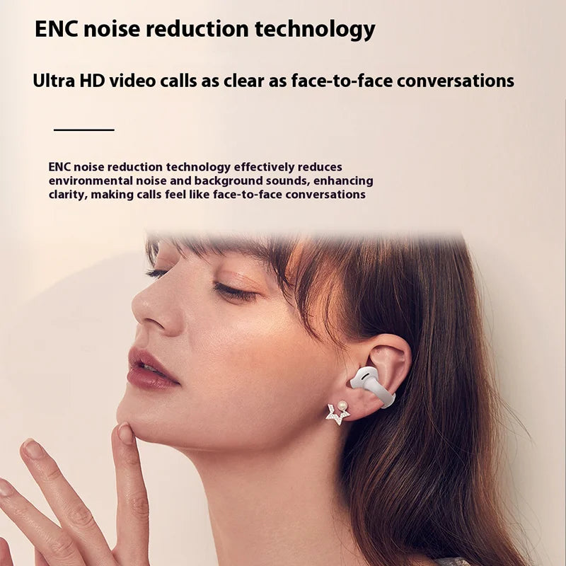 2025 Clip-On Open-Ear Bluetooth Earphones – 3D Sound OWS Sport Wireless Headset for Running, Gym & Everyday Use