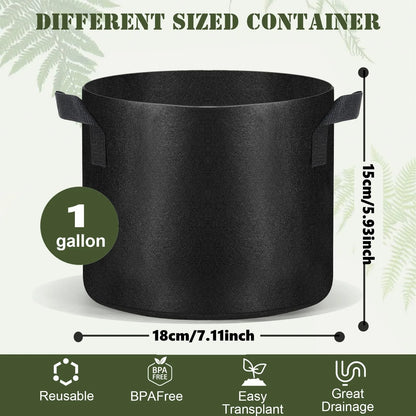 10 Pack Grow Bags Heavy Duty Thickened Nonwoven Fabric Pots with Handles, Plant Grow Bags for Vegetables Flower Plant Fruits
