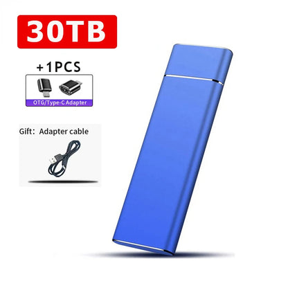 External 2TB /8TB/16TB/20TB / 30TB SSD – High-Speed Portable Solid State Drive with Type-C & USB 3.1 Interface for PC, Laptop & Mac