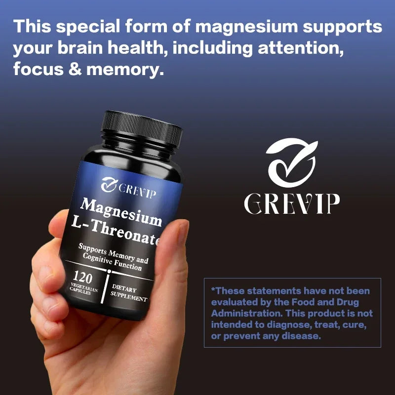 Magnesium L-Threonate Supplement – Supports Brain Health, Memory, Concentration & Cognition