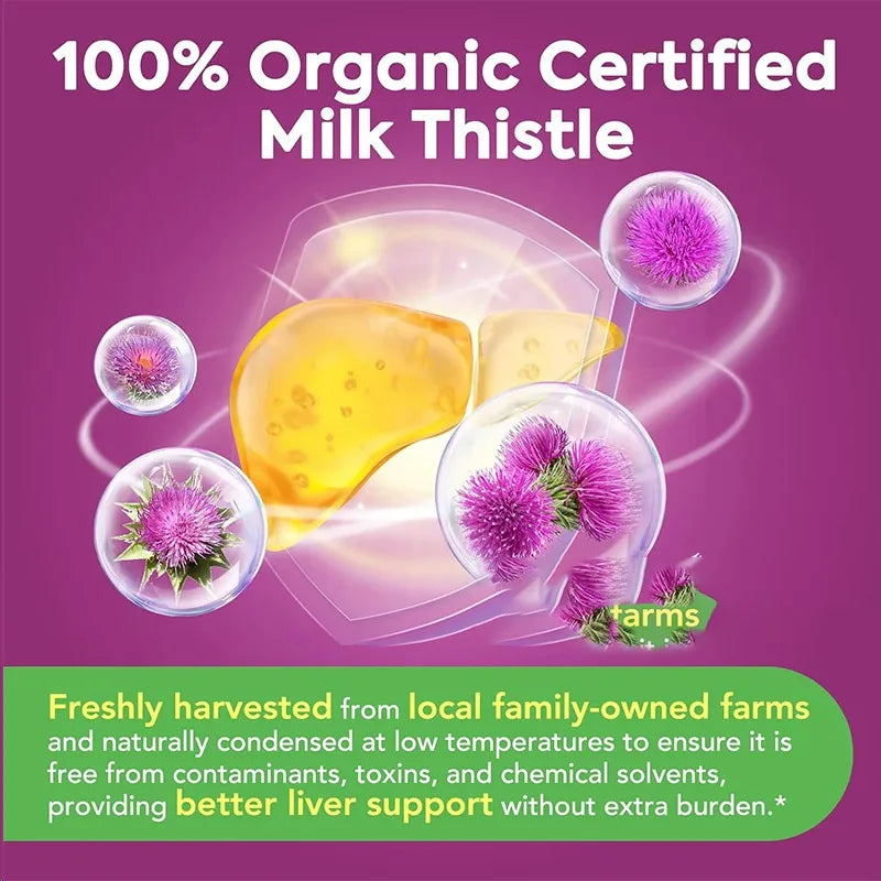 ✨ Milk Thistle Liver Detox Capsules – Antioxidant & Cleansing Support