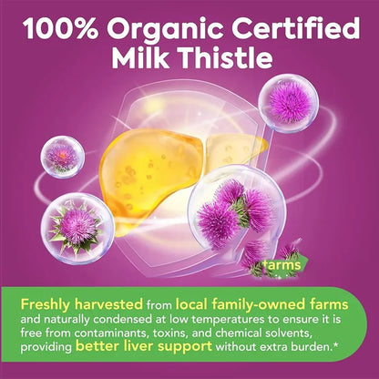 ✨ Milk Thistle Liver Detox Capsules – Antioxidant & Cleansing Support
