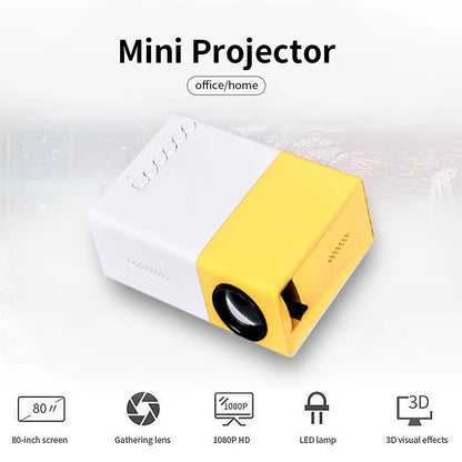 YG300 Mini LED Projector – Upgraded 1000 Lumen Portable Home Media Player with HDMI & USB Audio